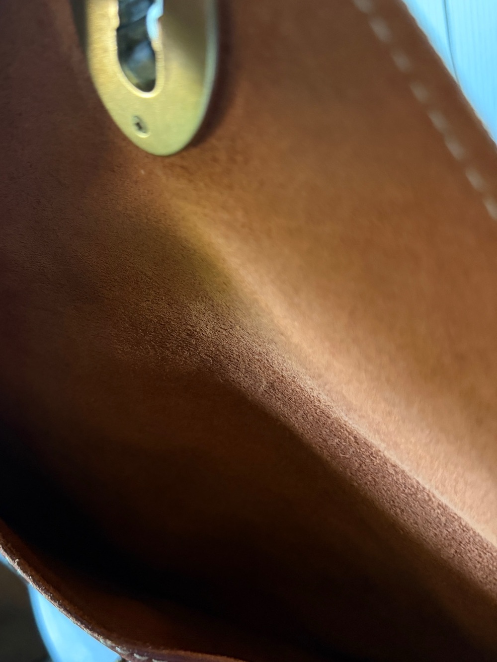 Fossil Brown Leather Wristlet Clutch with Gold Hardware - Picture 5 of 5